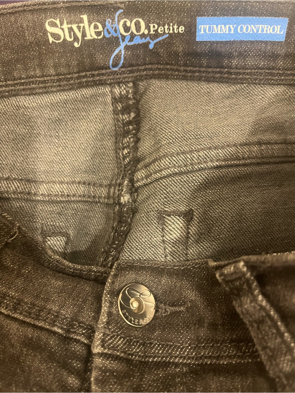 Style & Co. Petite Black Tummy Control Jeans